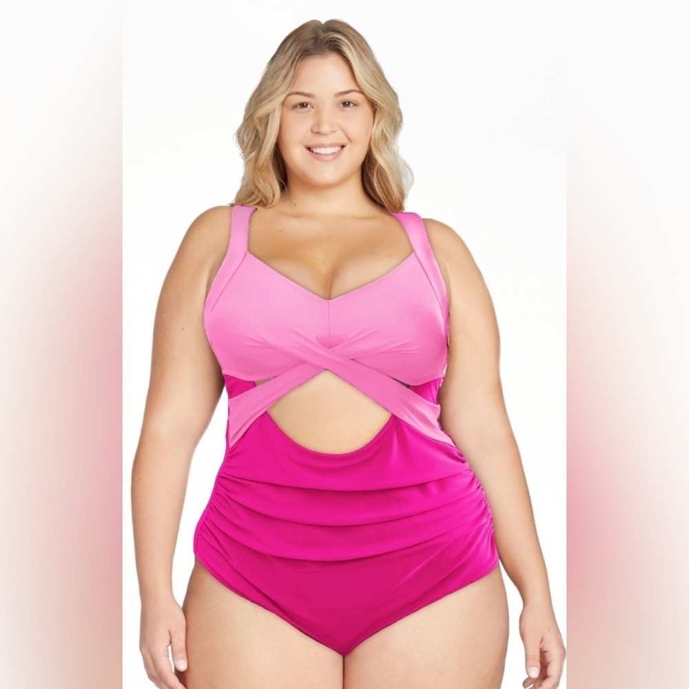 🌺 a.Jesdani One‑Piece Swimsuit – XXL – Tummy Control Cutout – NWT 🌺
